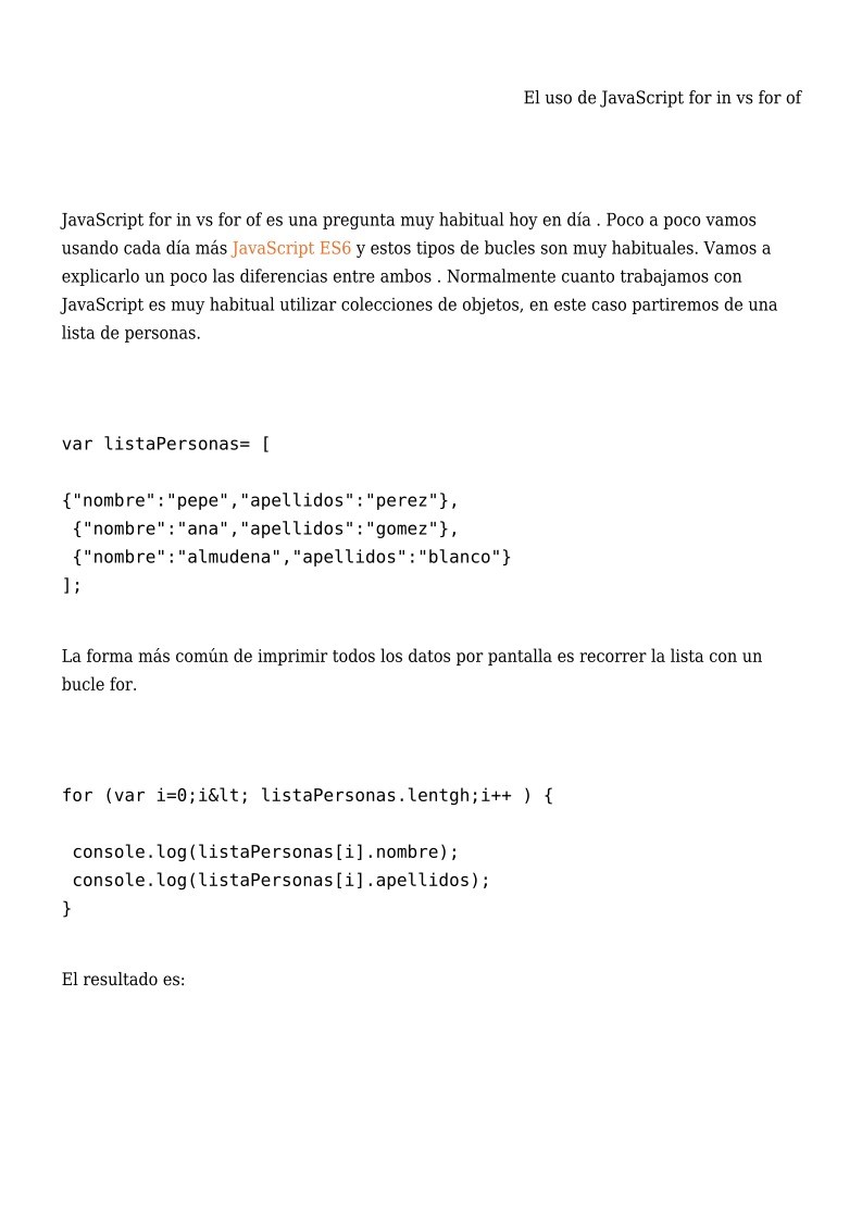 Imágen de pdf El uso de JavaScript for in vs for of
